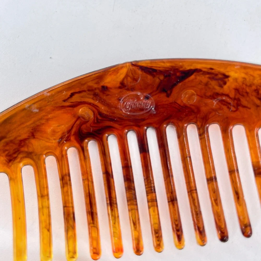 Vintage Goody Faux Tortoiseshell Hair Combs Set of 4 Amber Brown Retro Style